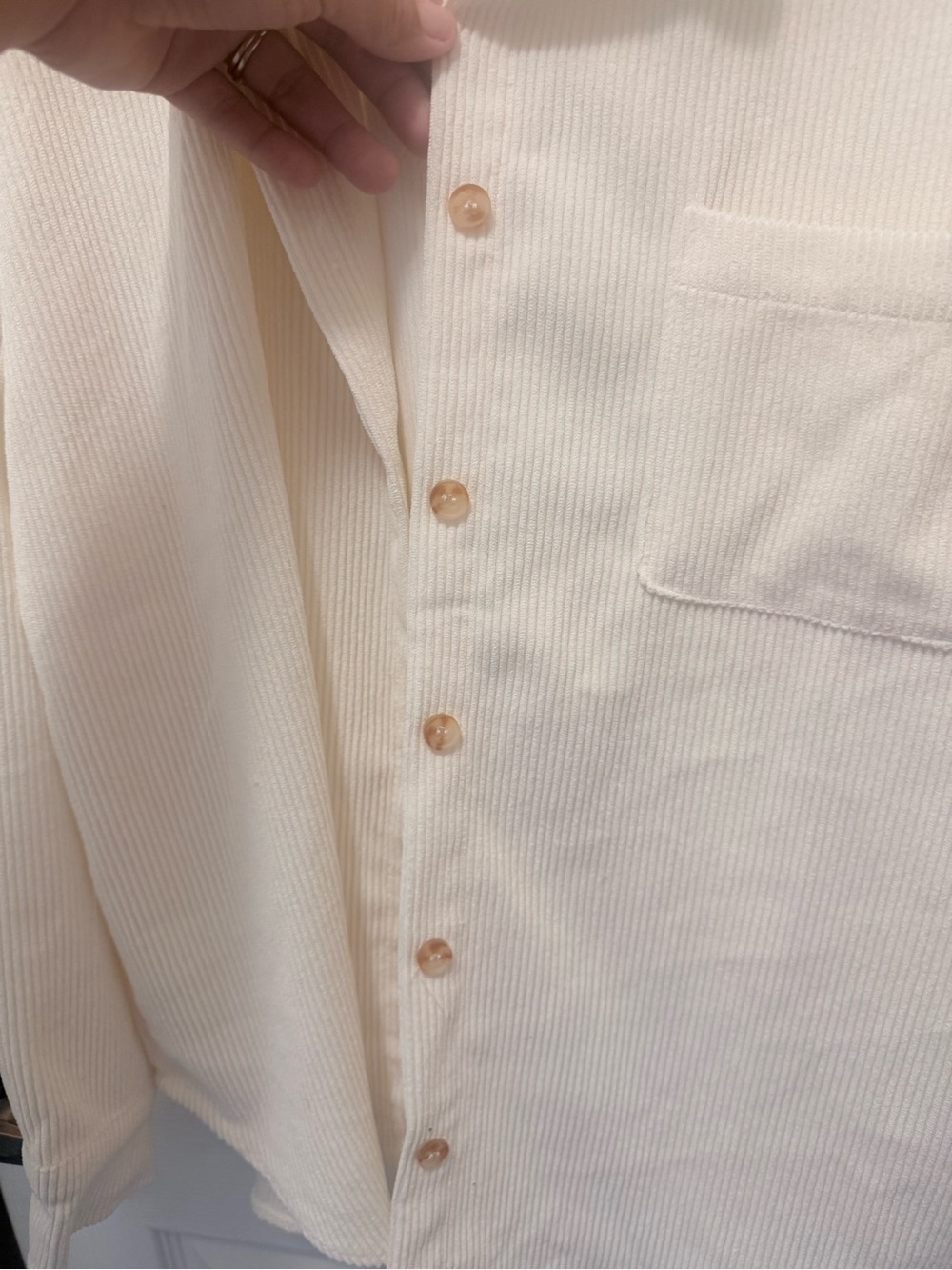 Blu Pepper White Ribbed Button-Front Top - Picture 4 of 4